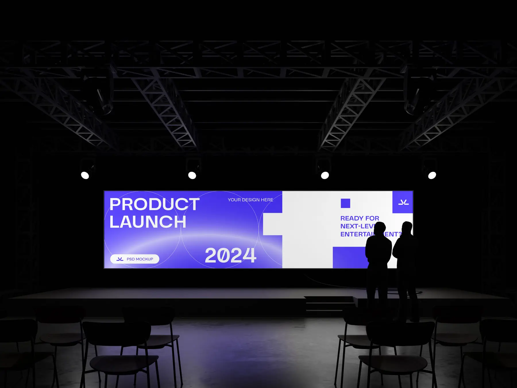 Conference Stage Screen Mockup (Wide LED Display)