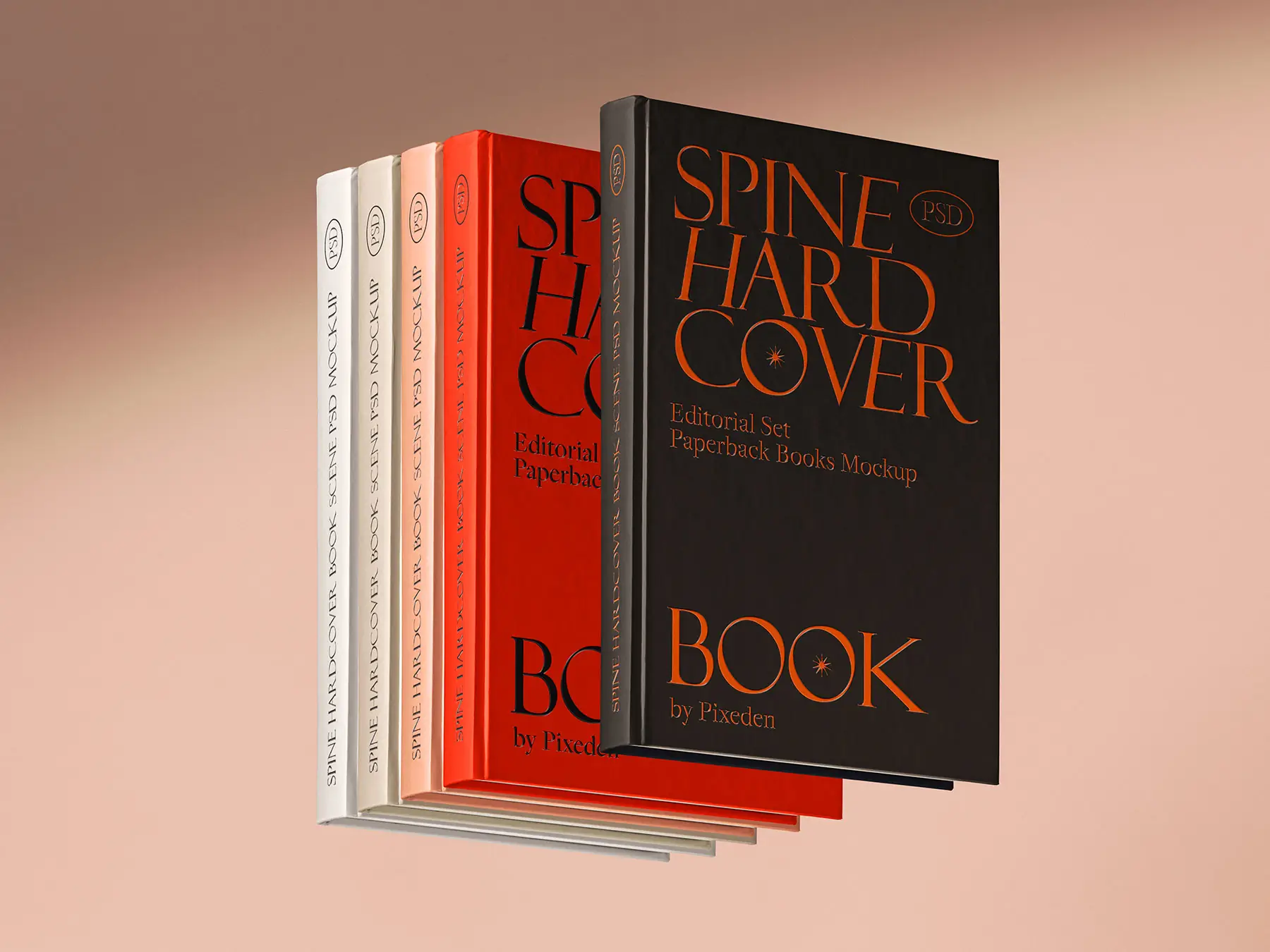 Free Floating Hardcover Book Mockup (Cover & Spine)
