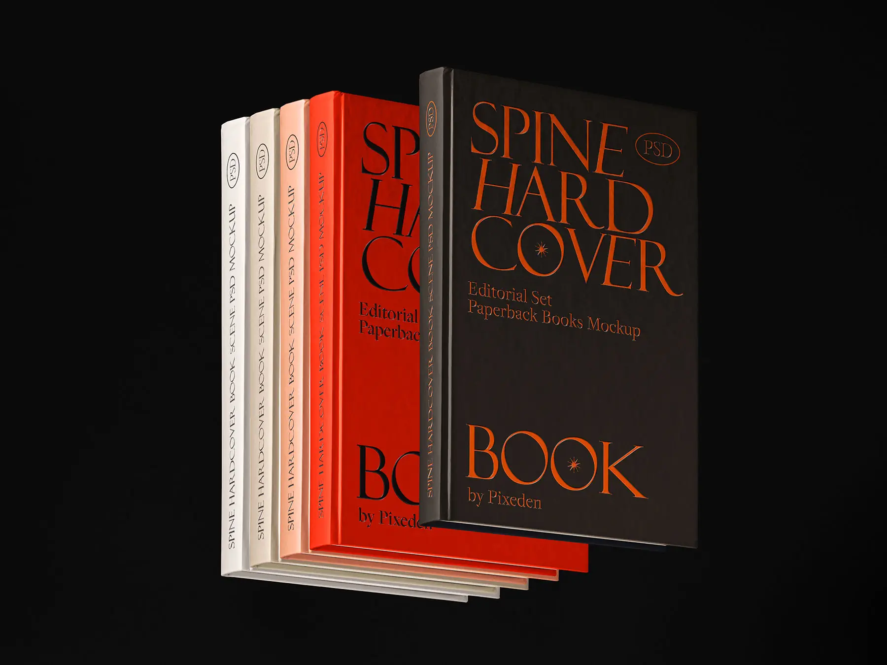 Free Floating Hardcover Book Mockup (Cover & Spine)