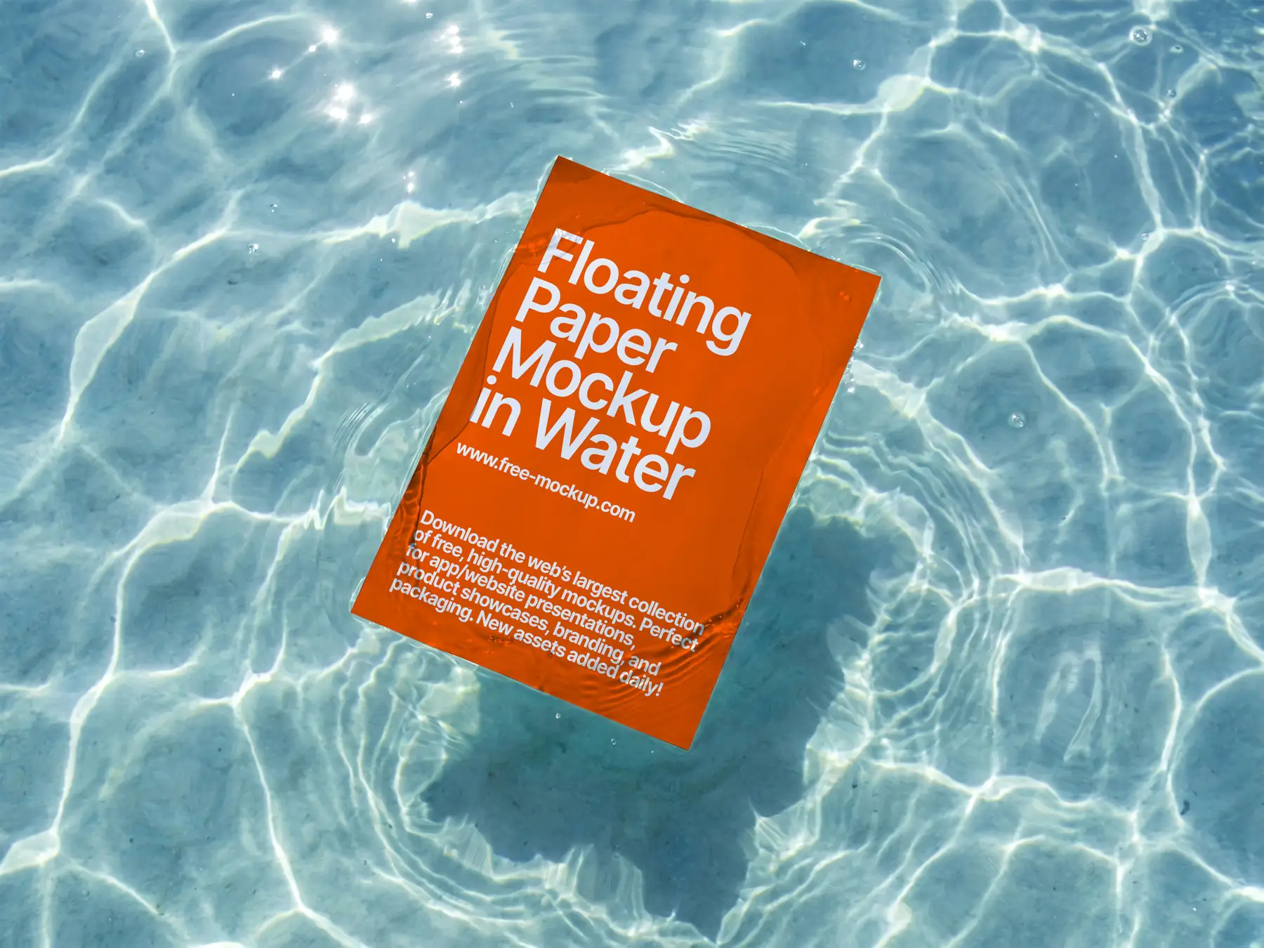 Floating Paper Mockup in Water