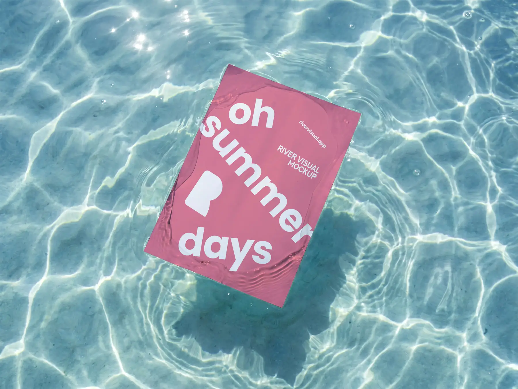 Floating Paper Mockup in Water