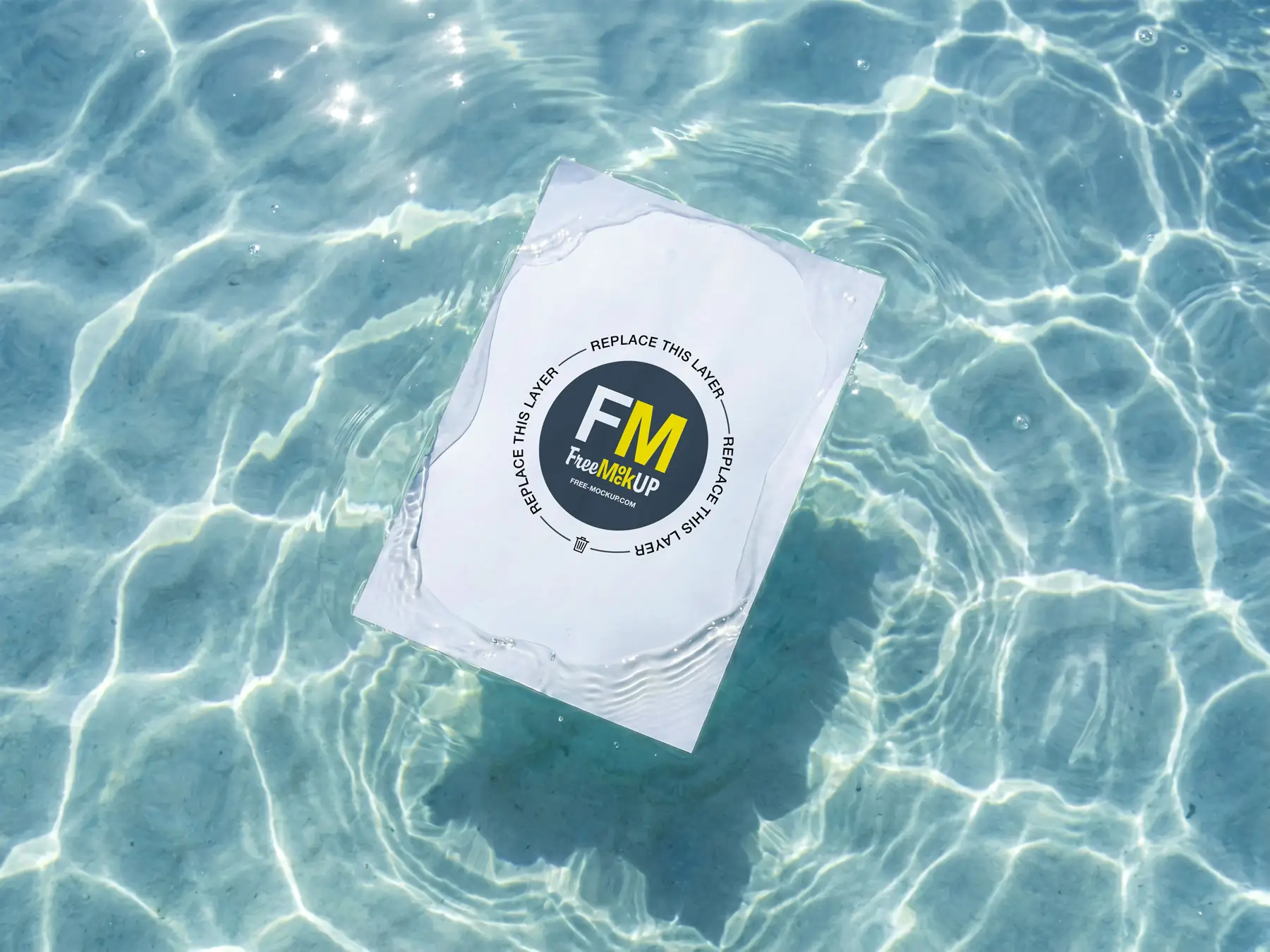 Floating Paper Mockup in Water