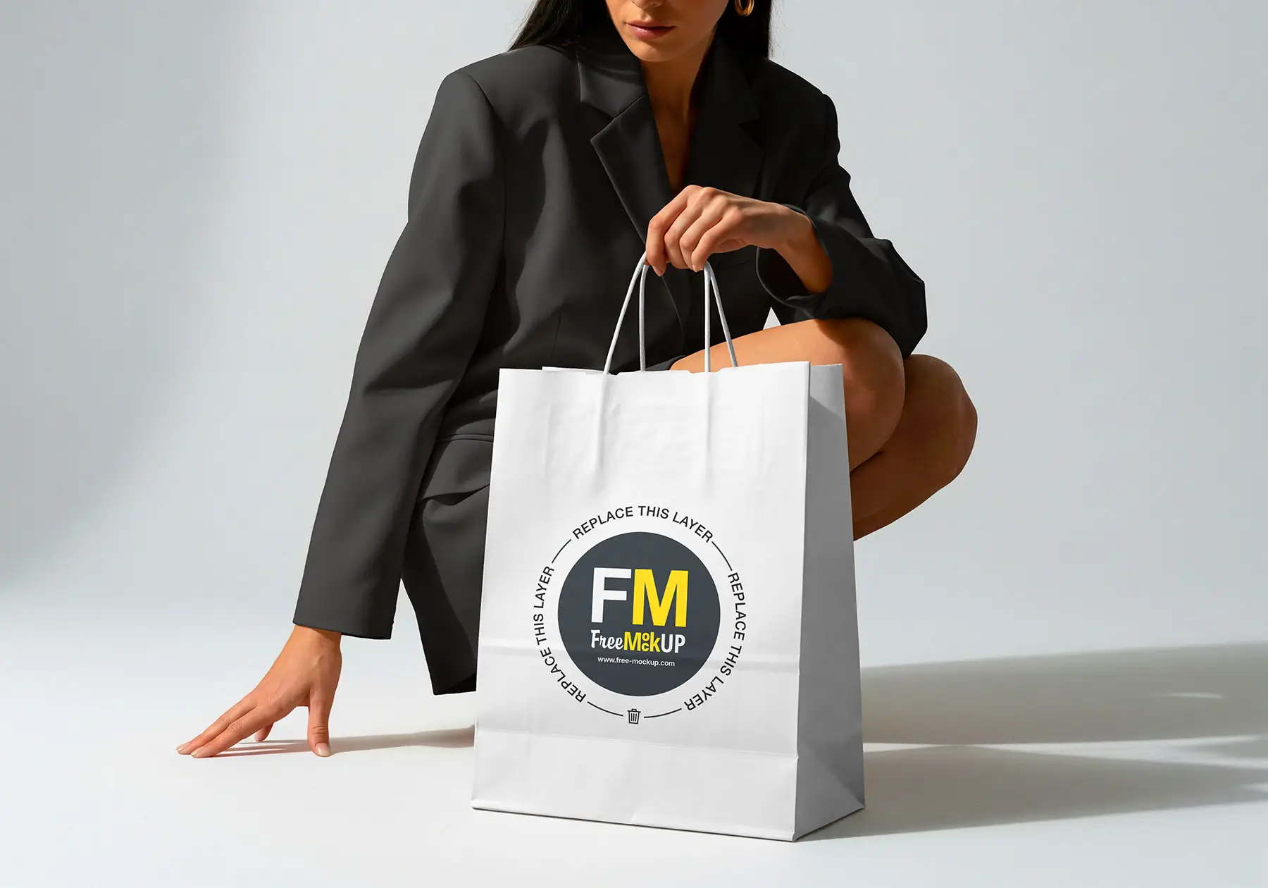 Free Shopping Bag Mockup: Photorealistic Scene