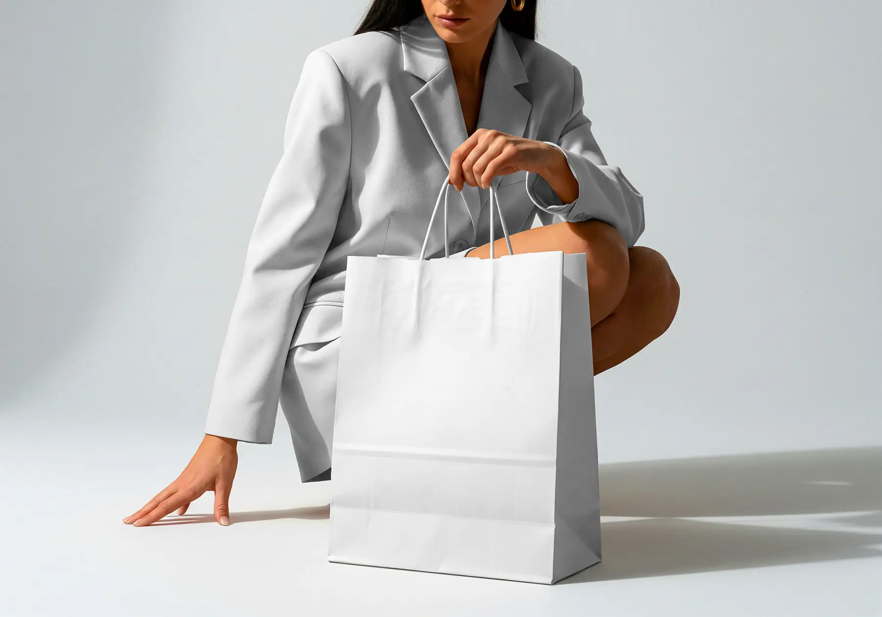 Free Shopping Bag Mockup: Photorealistic Scene