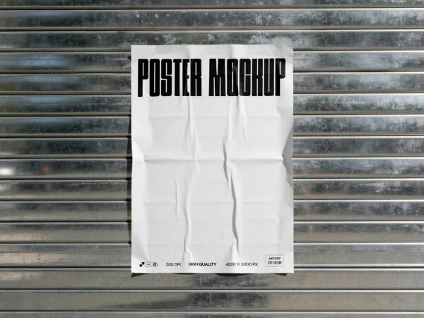 Glued Urban Poster Mockup