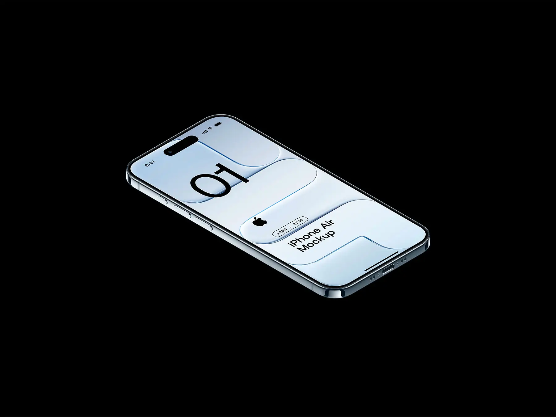 iPhone Air Screen Mockup Clean Scene