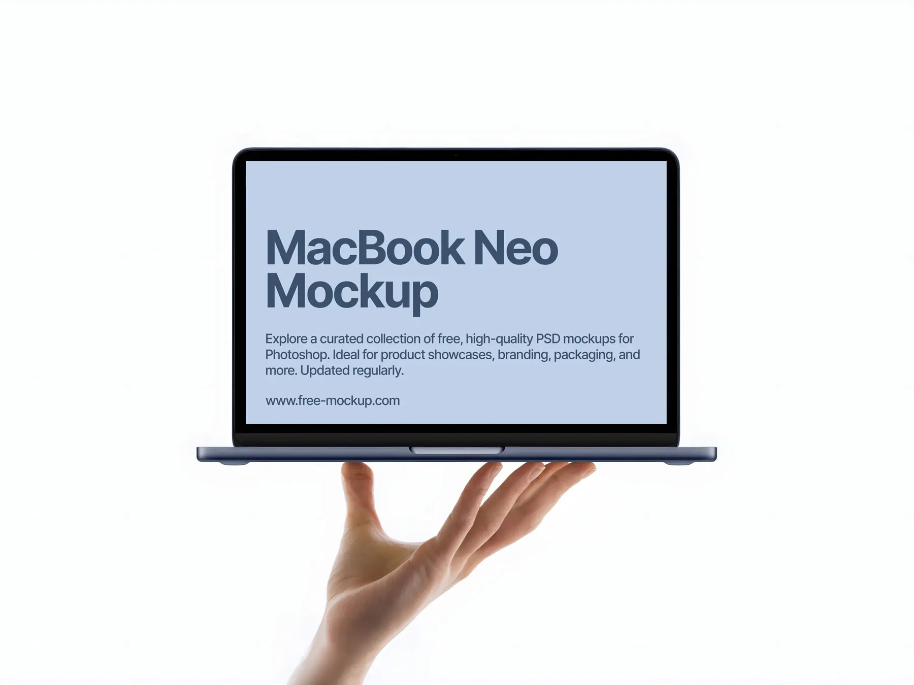 MacBook Neo Mockup in Hand (All Colors)
