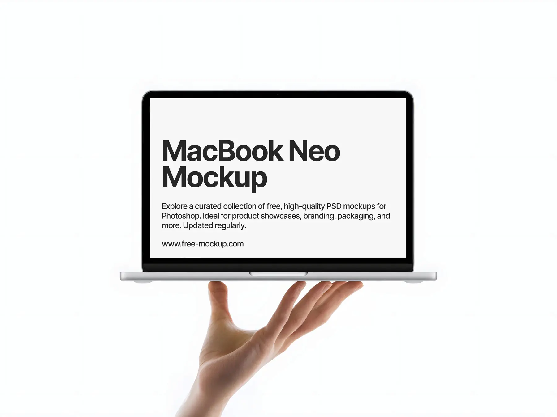MacBook Neo Mockup in Hand (All Colors)