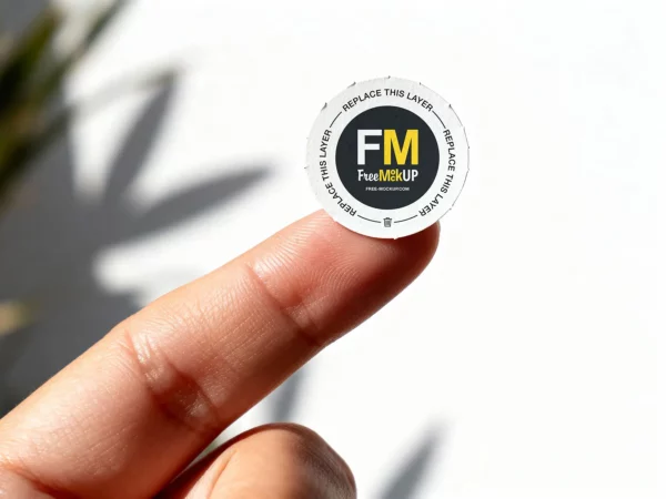 Free Small Round Sticker Mockup