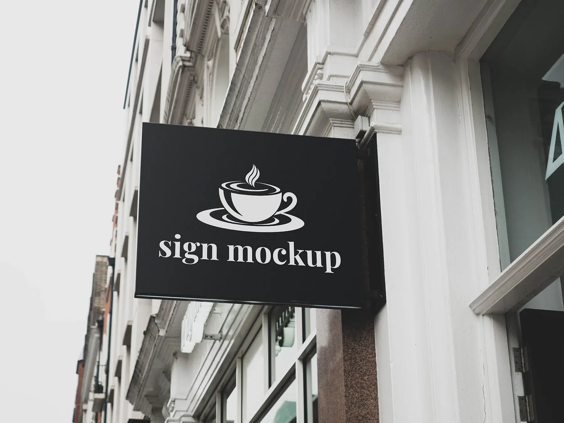 Square Wall Sign Mockup (Shop Signboard)