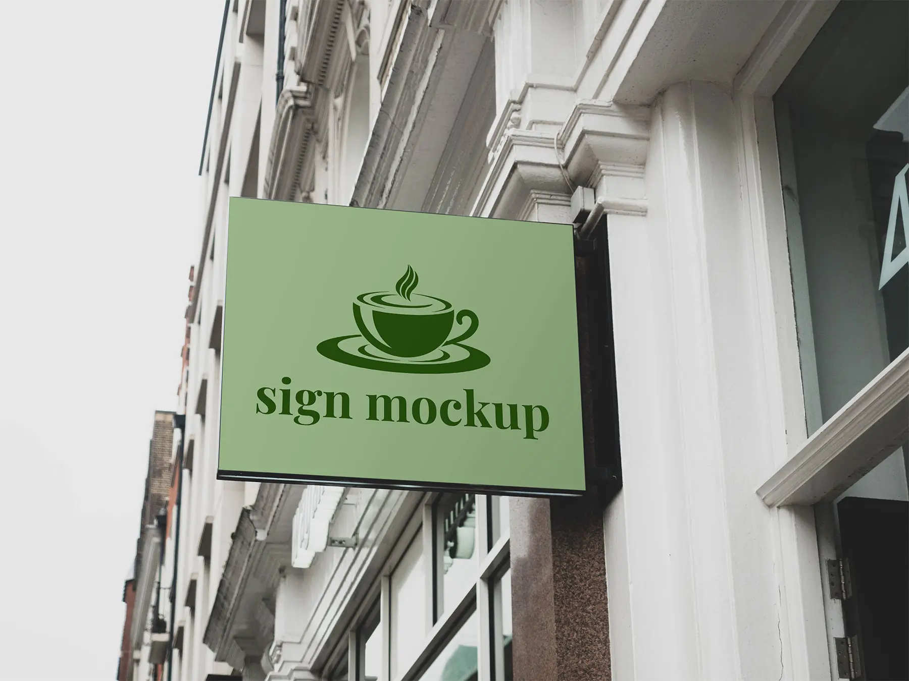 Square Wall Sign Mockup (Shop Signboard)