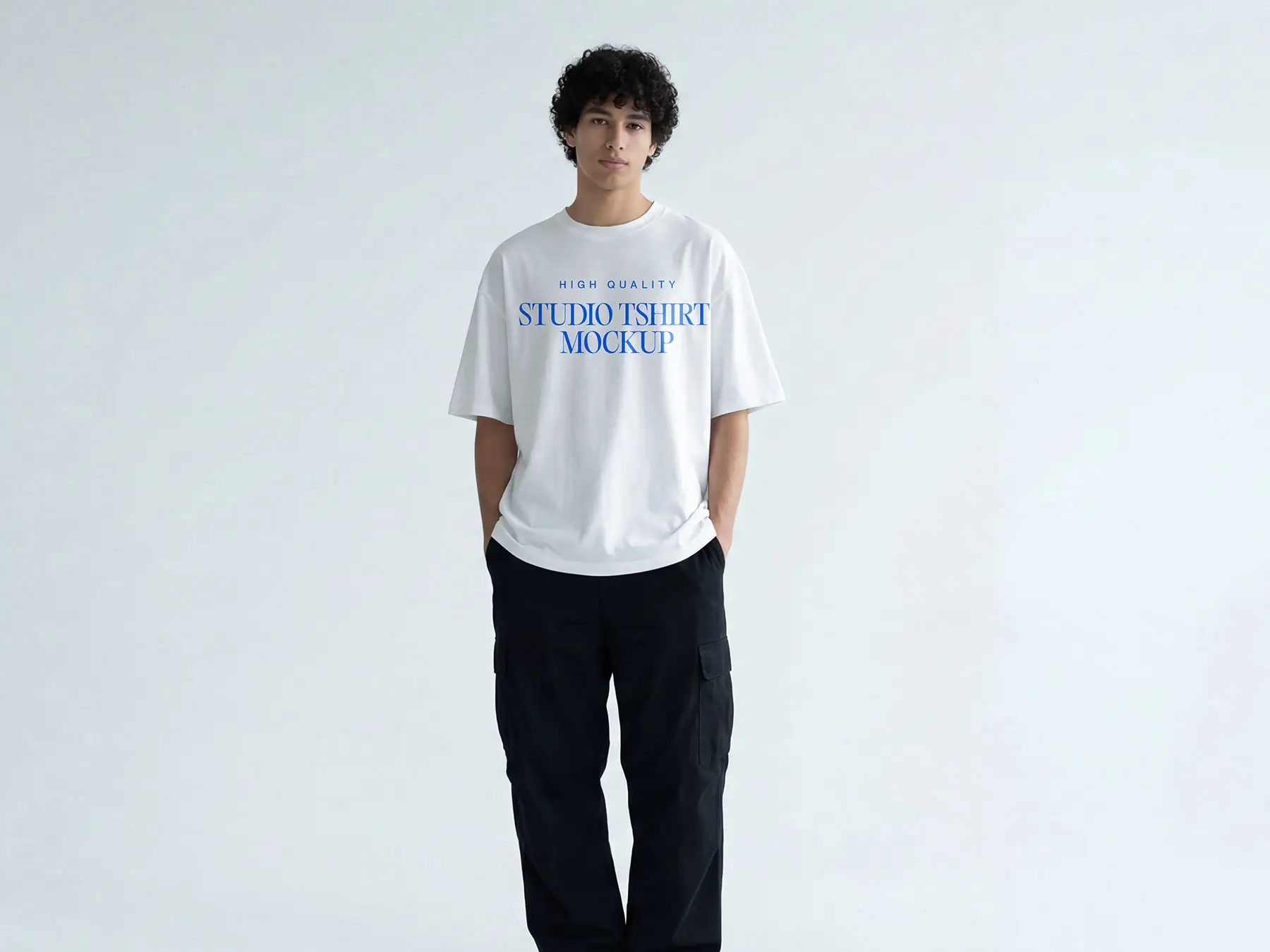 Streetwear T-Shirt Free Mockup: Studio Lighting