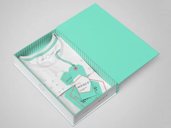 T-Shirt Paper Box Packaging Mockup