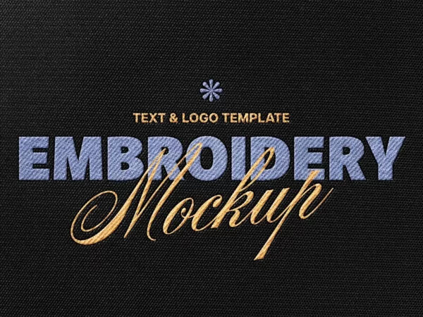 Embroidery Logo Mockup with Stitching Effect