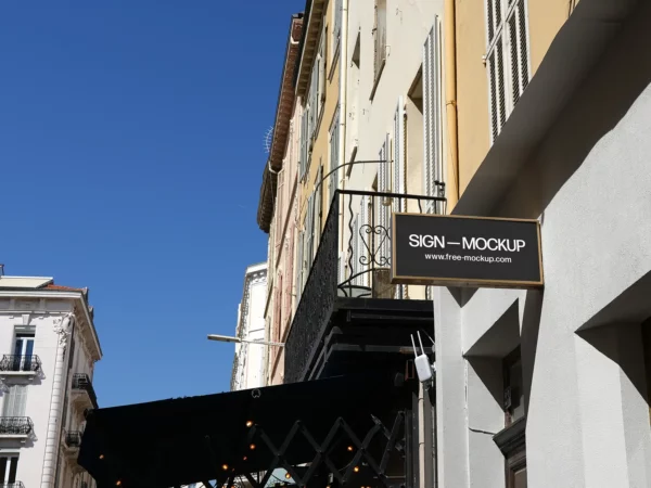 European Street Wall Sign Mockup