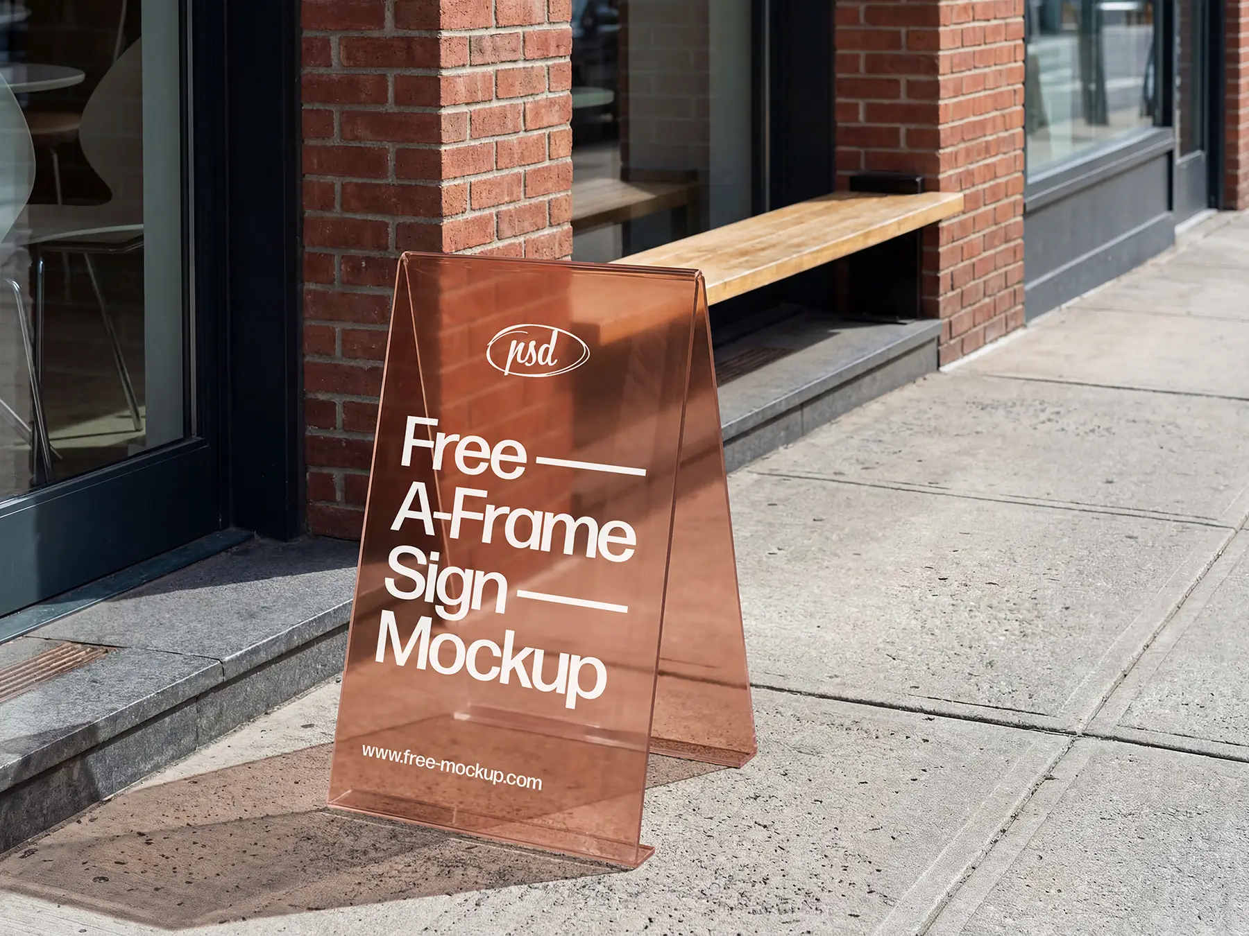 Free Acrylic A-Frame Sidewalk Sign Mockup