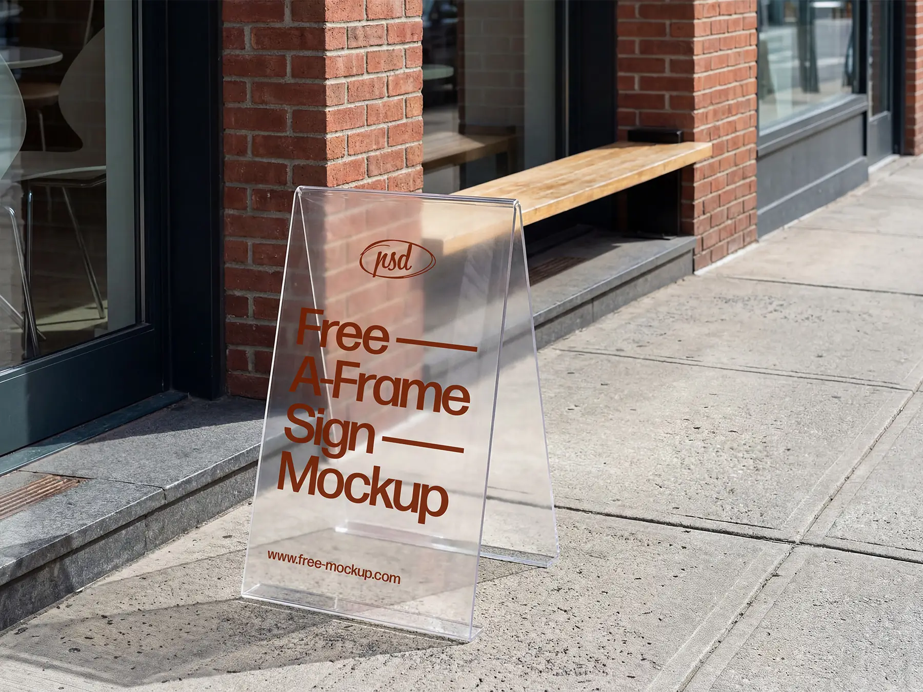 Free Acrylic A-Frame Sidewalk Sign Mockup
