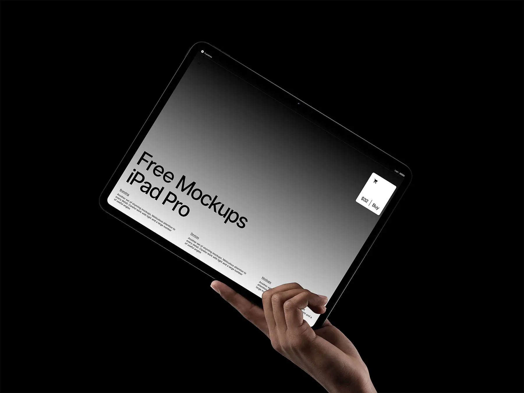Free Hand-Held iPad Pro Mockup (Realistic PSD)