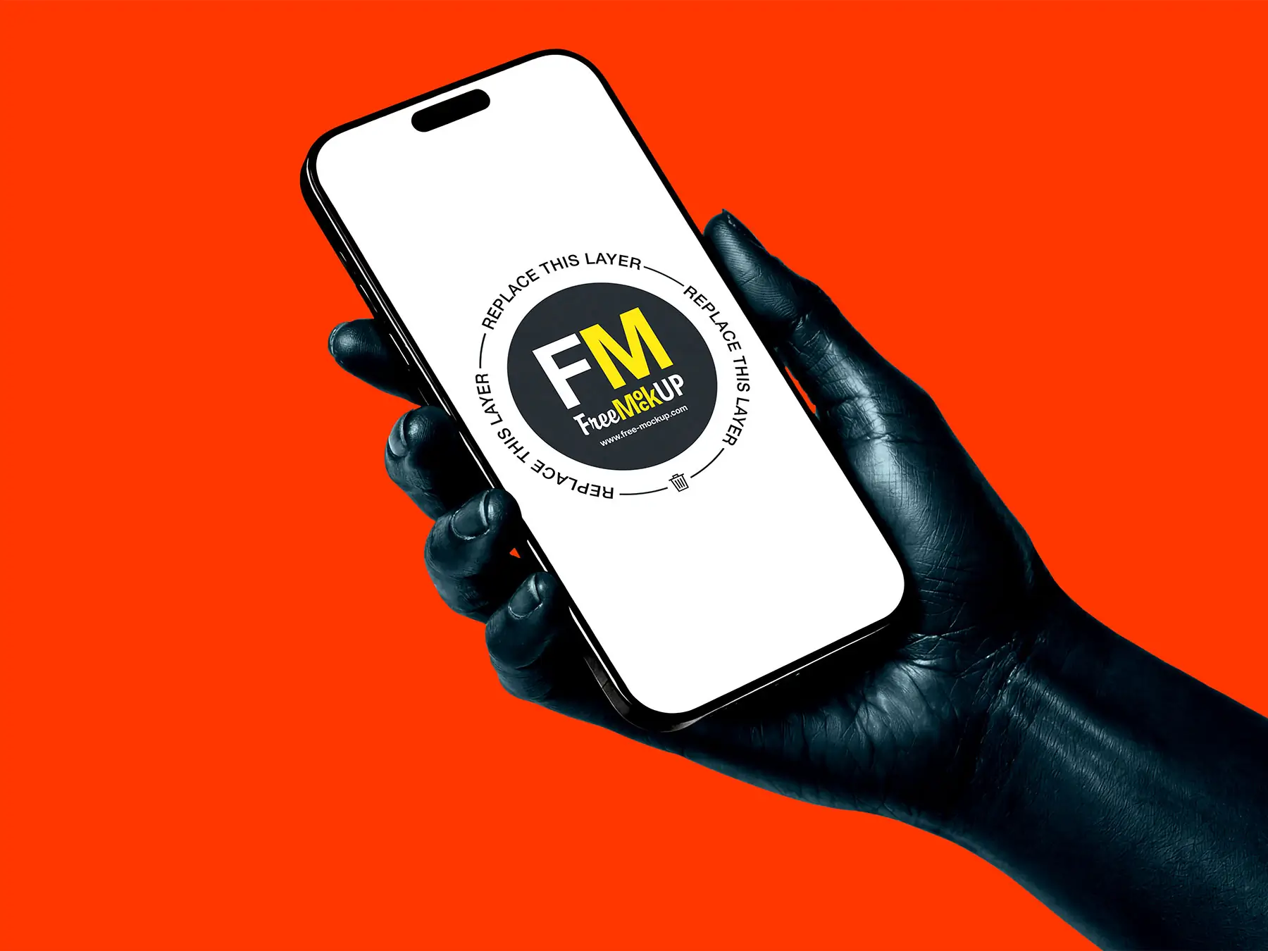 Free Hand Holding Phone Mockup