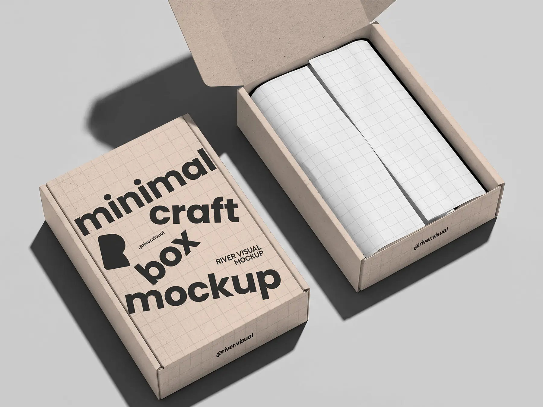 Free Kraft Mailing Box Mockup