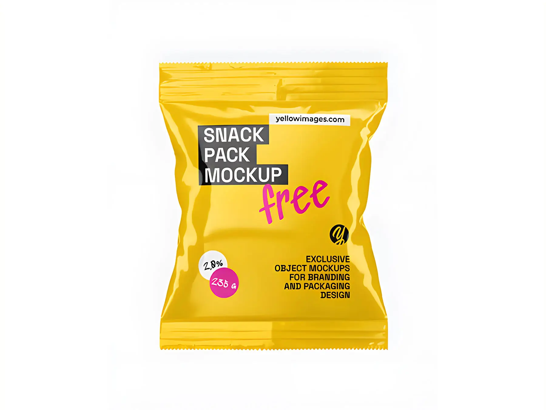 Glossy Snack Packaging Mockup