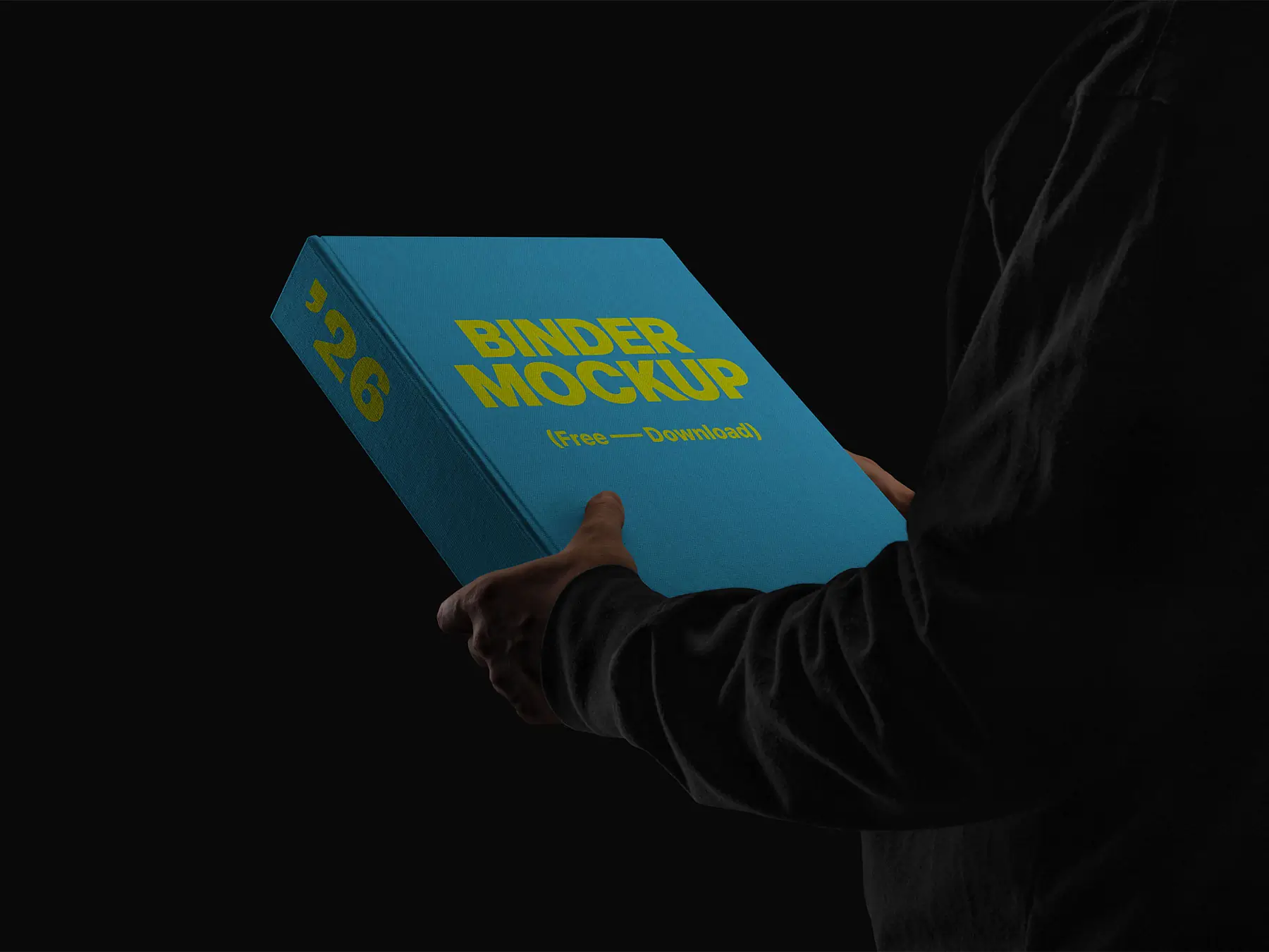 Hand-Held Hardcover Binder Mockup (Free Download)