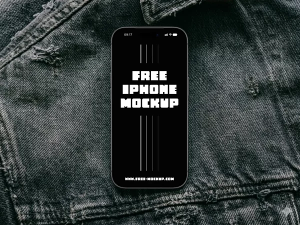 iPhone 17 Pro on Denim Jacket Mockup