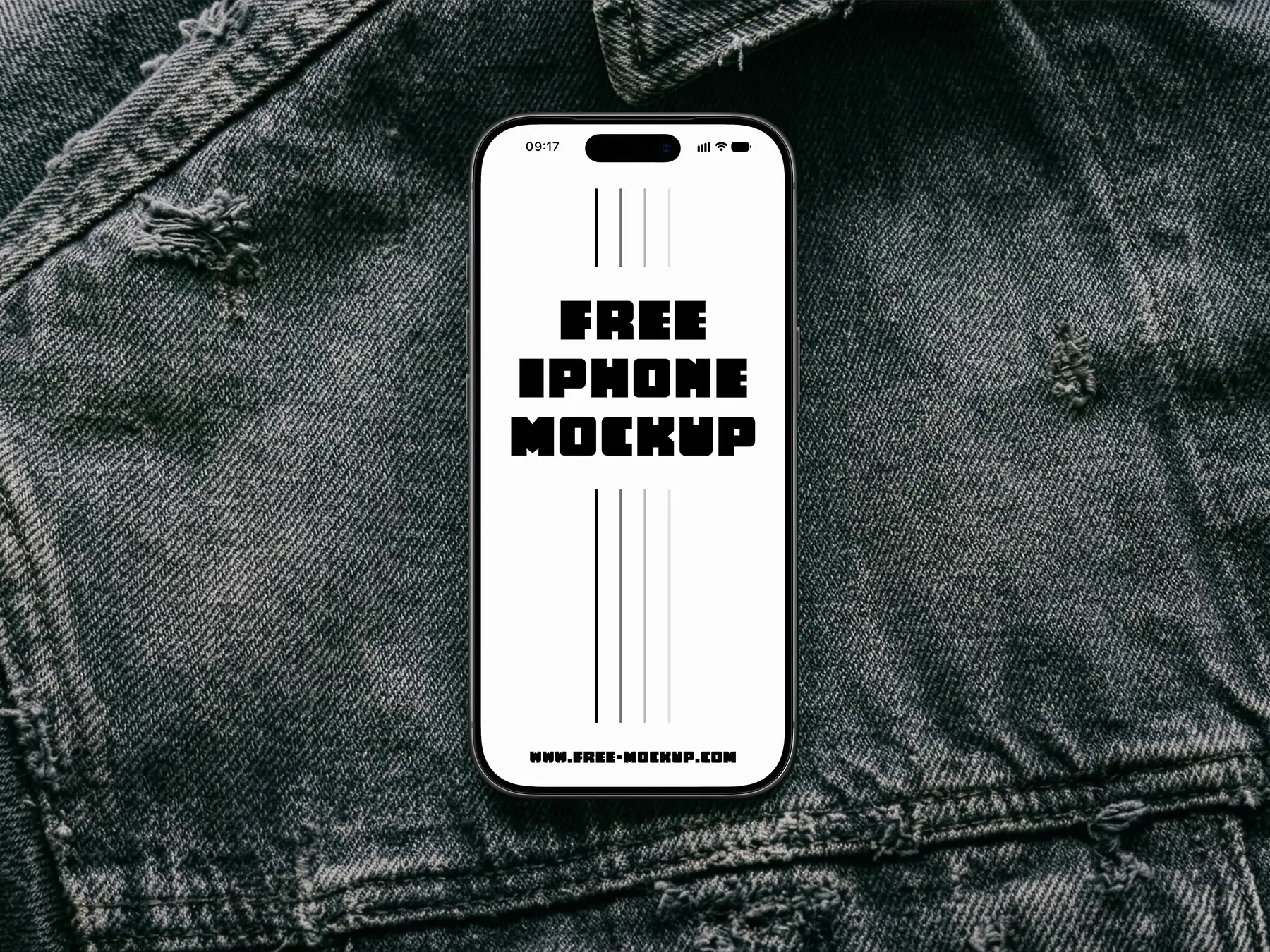 iPhone 17 Pro on Denim Jacket Mockup