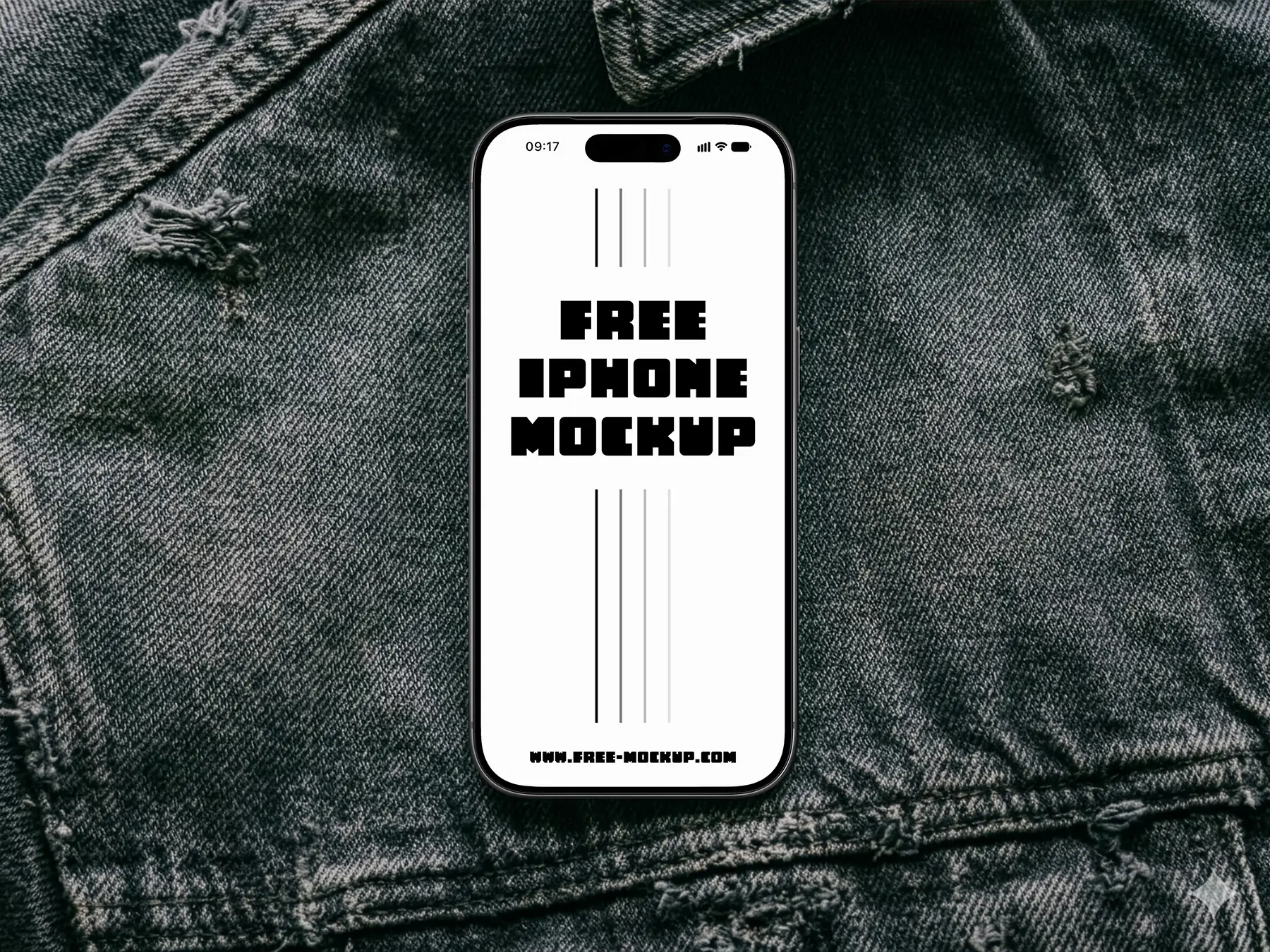 iPhone 17 Pro on Denim Jacket Mockup