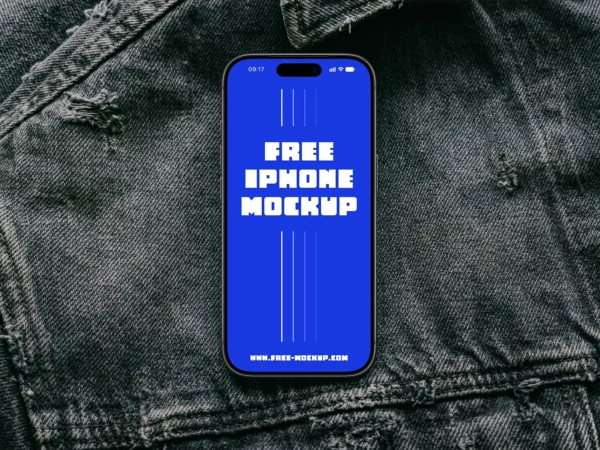iPhone 17 Pro on Denim Jacket Mockup