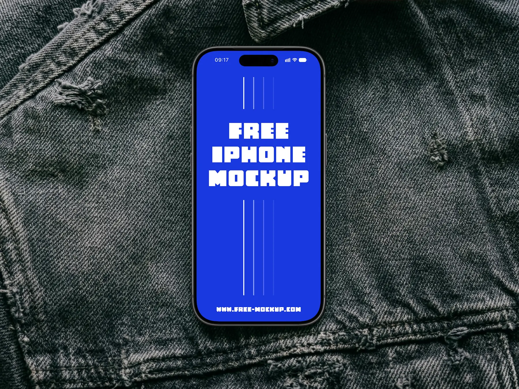 iPhone 17 Pro on Denim Jacket Mockup
