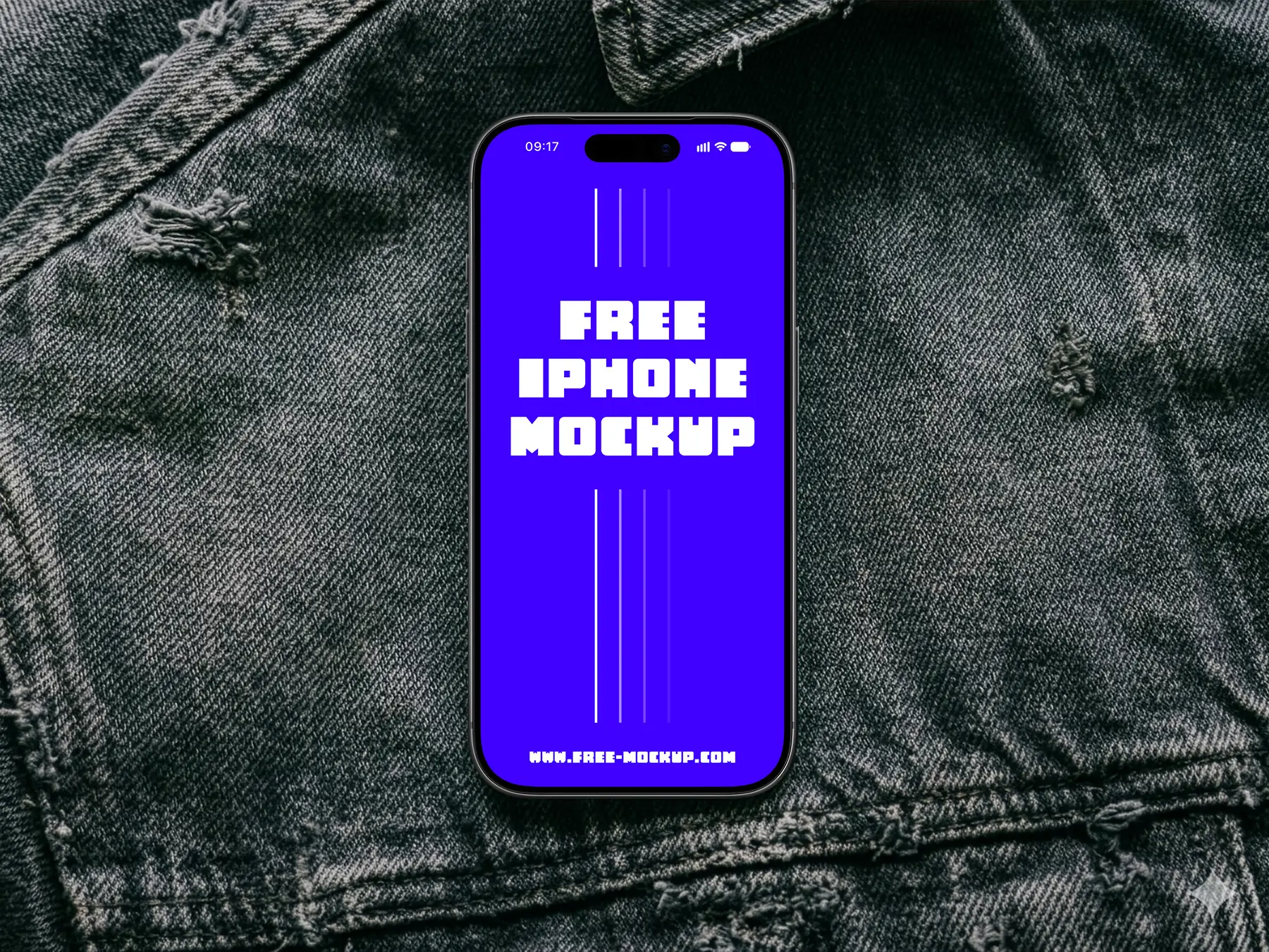 iPhone 17 Pro on Denim Jacket Mockup
