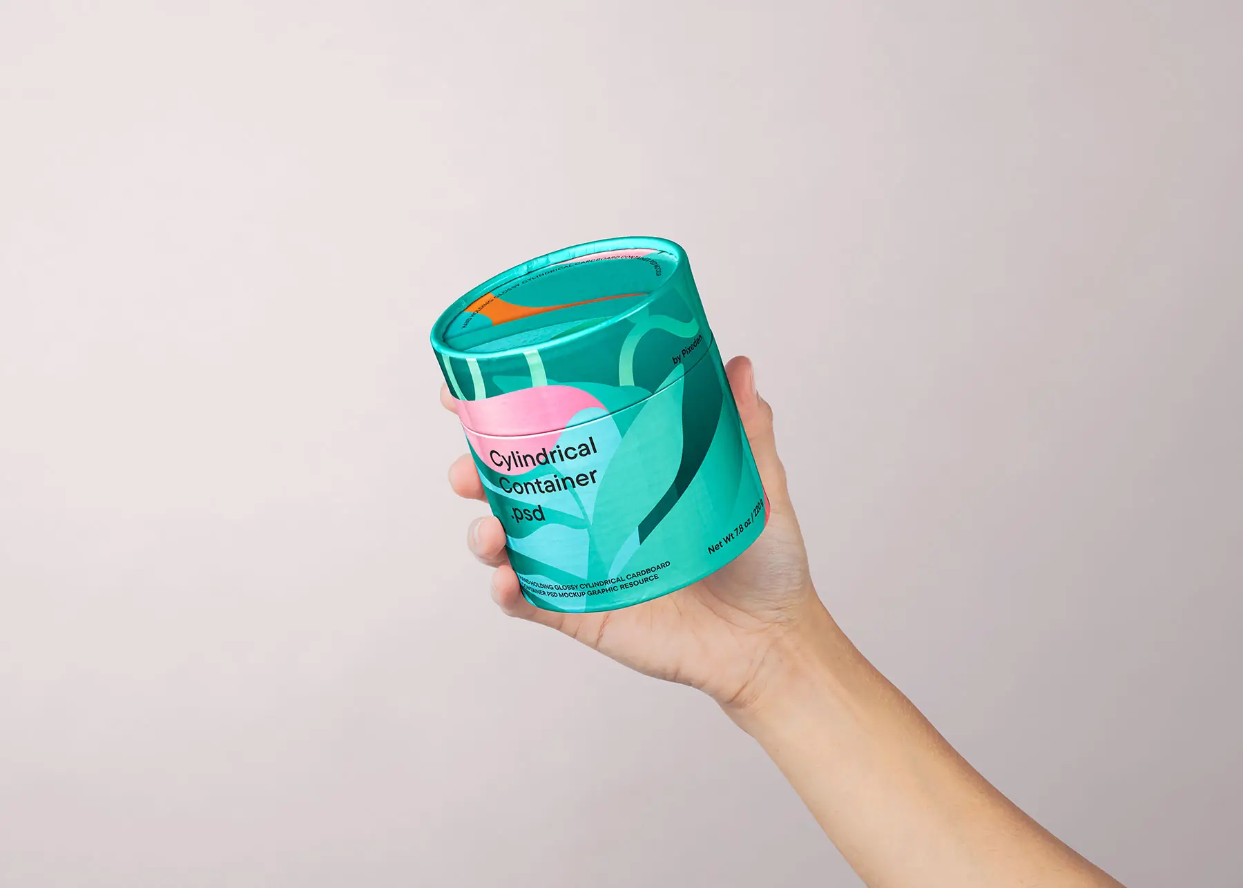 Paper Tube Packaging Mockup in Hand (Free PSD)