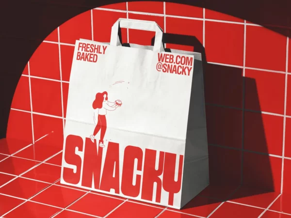 Takeaway Paper Bag Mockup (Free Download)