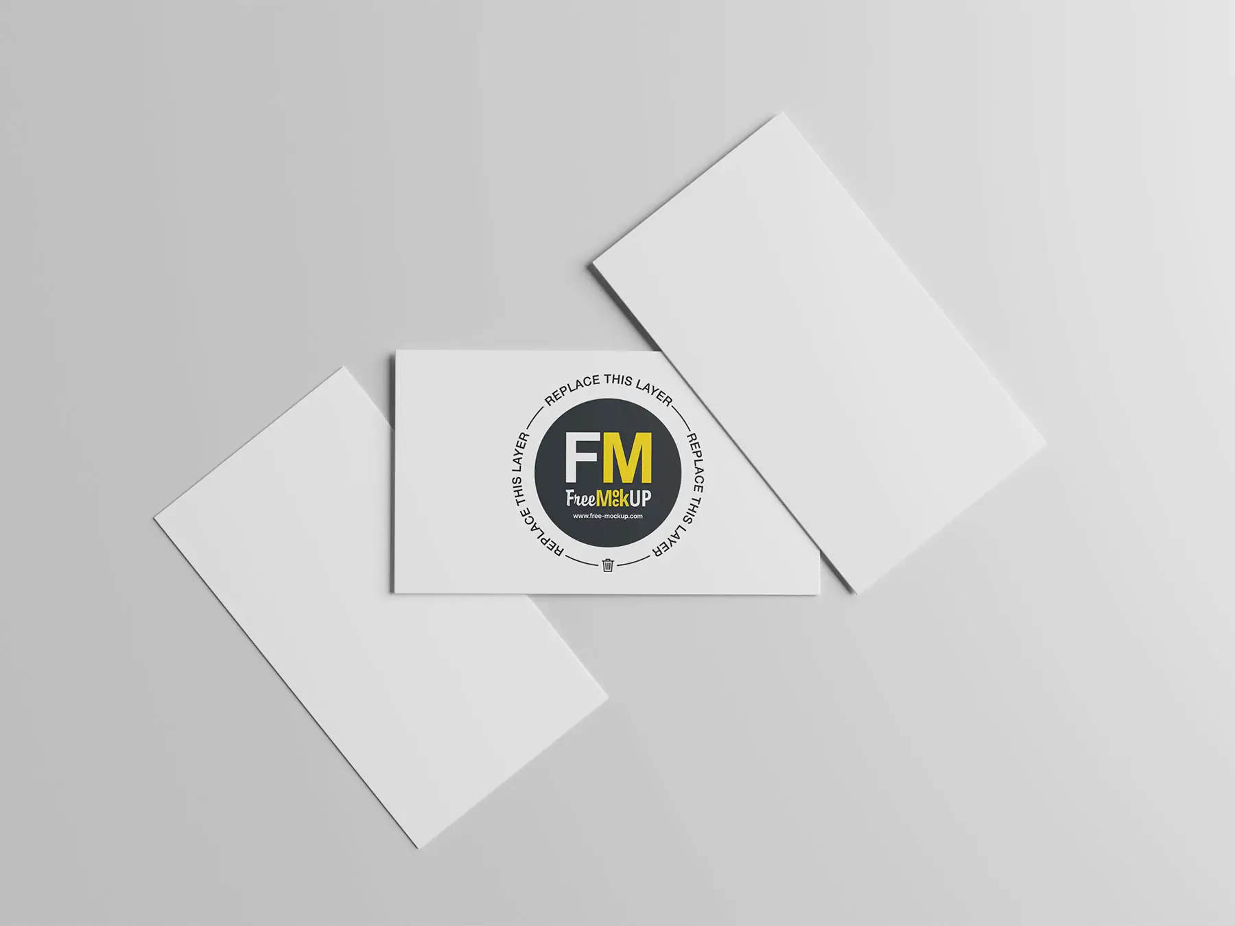 Three Business Card Free PSD Mockup