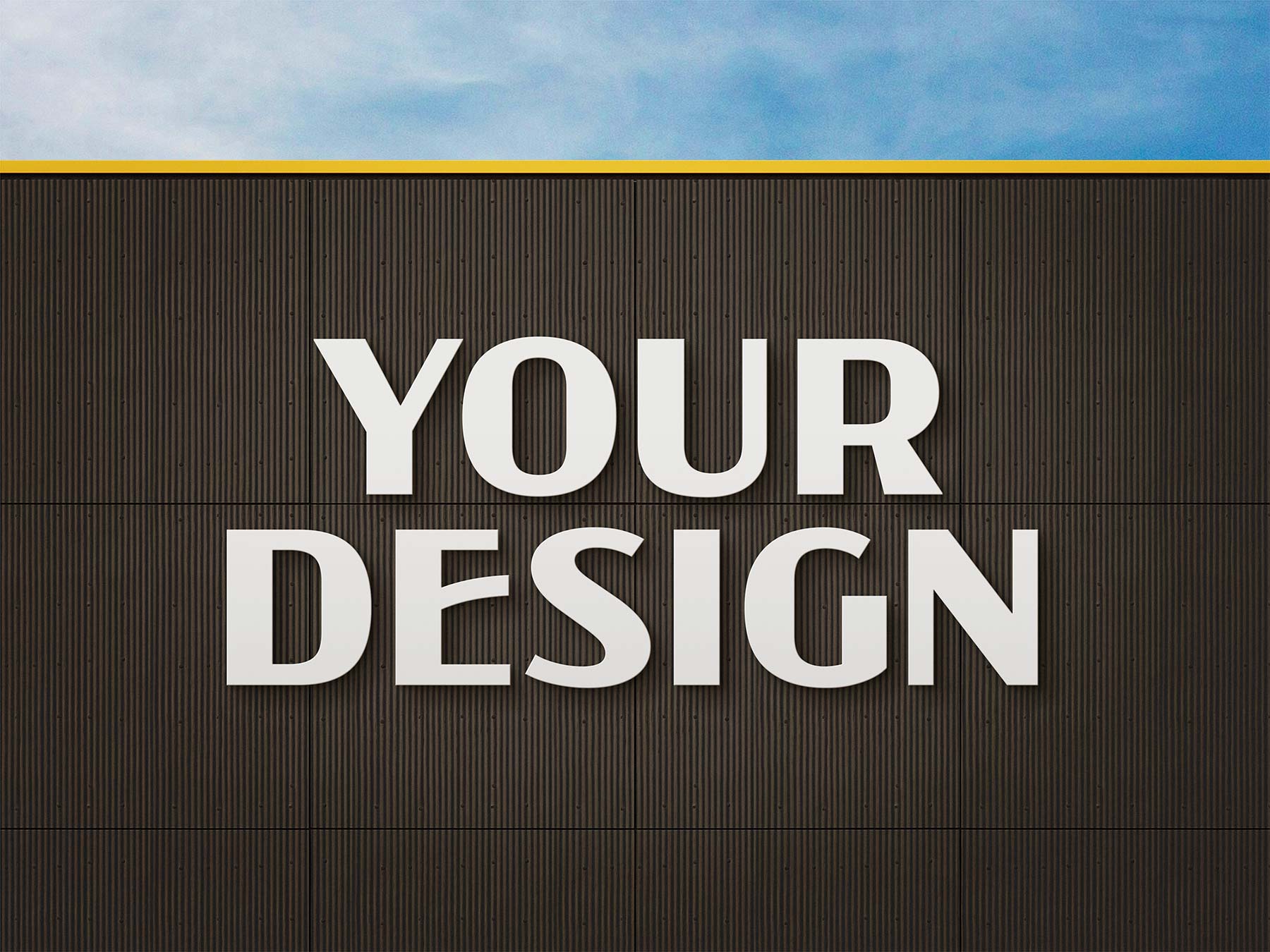 3D Building Facade Logo Free Mockup