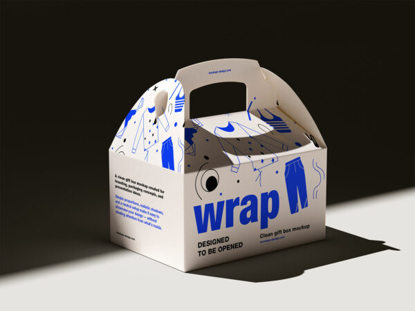 Cardboard Gable Box Free Mockup Set