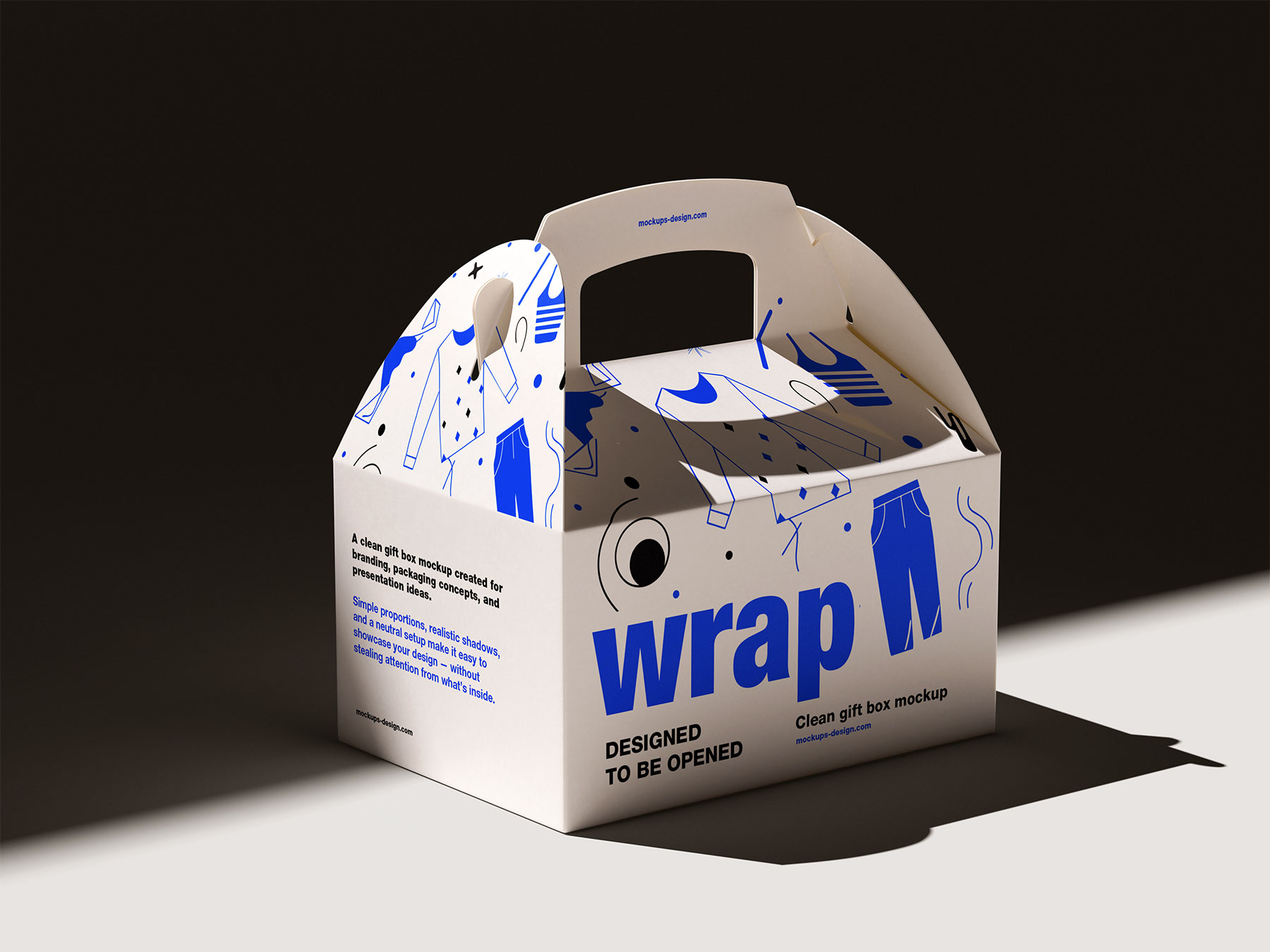Cardboard Gable Box Free Mockup Set