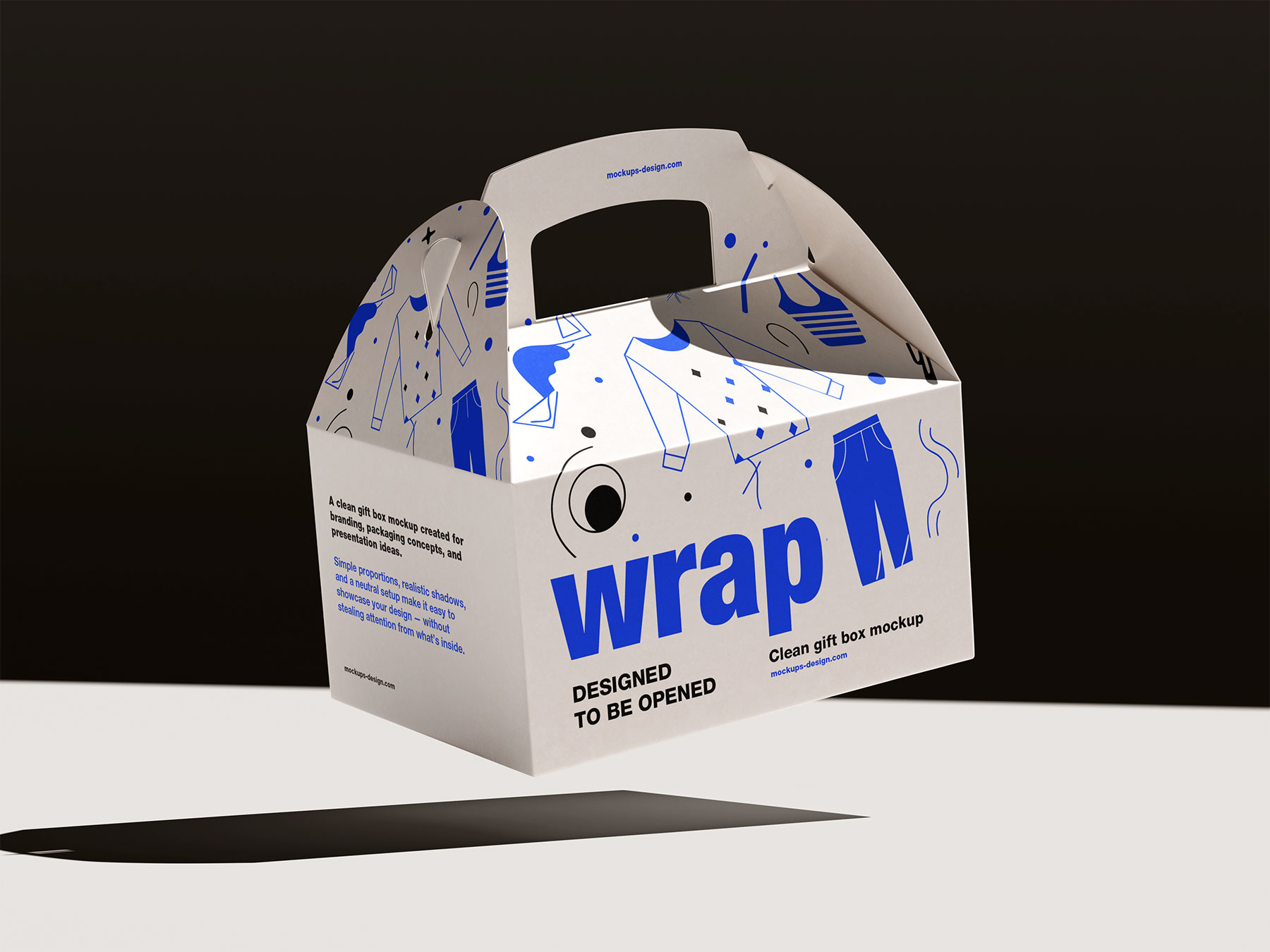 Cardboard Gable Box Free Mockup Set