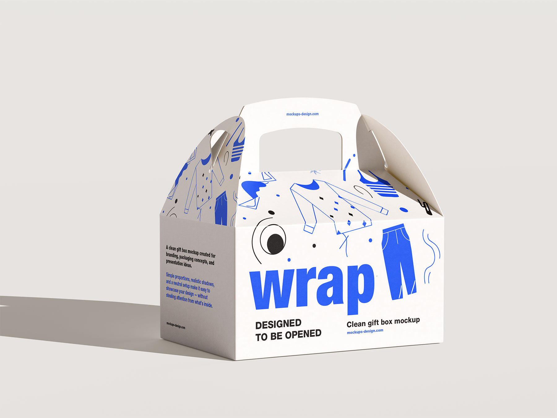 Cardboard Gable Box Free Mockup Set