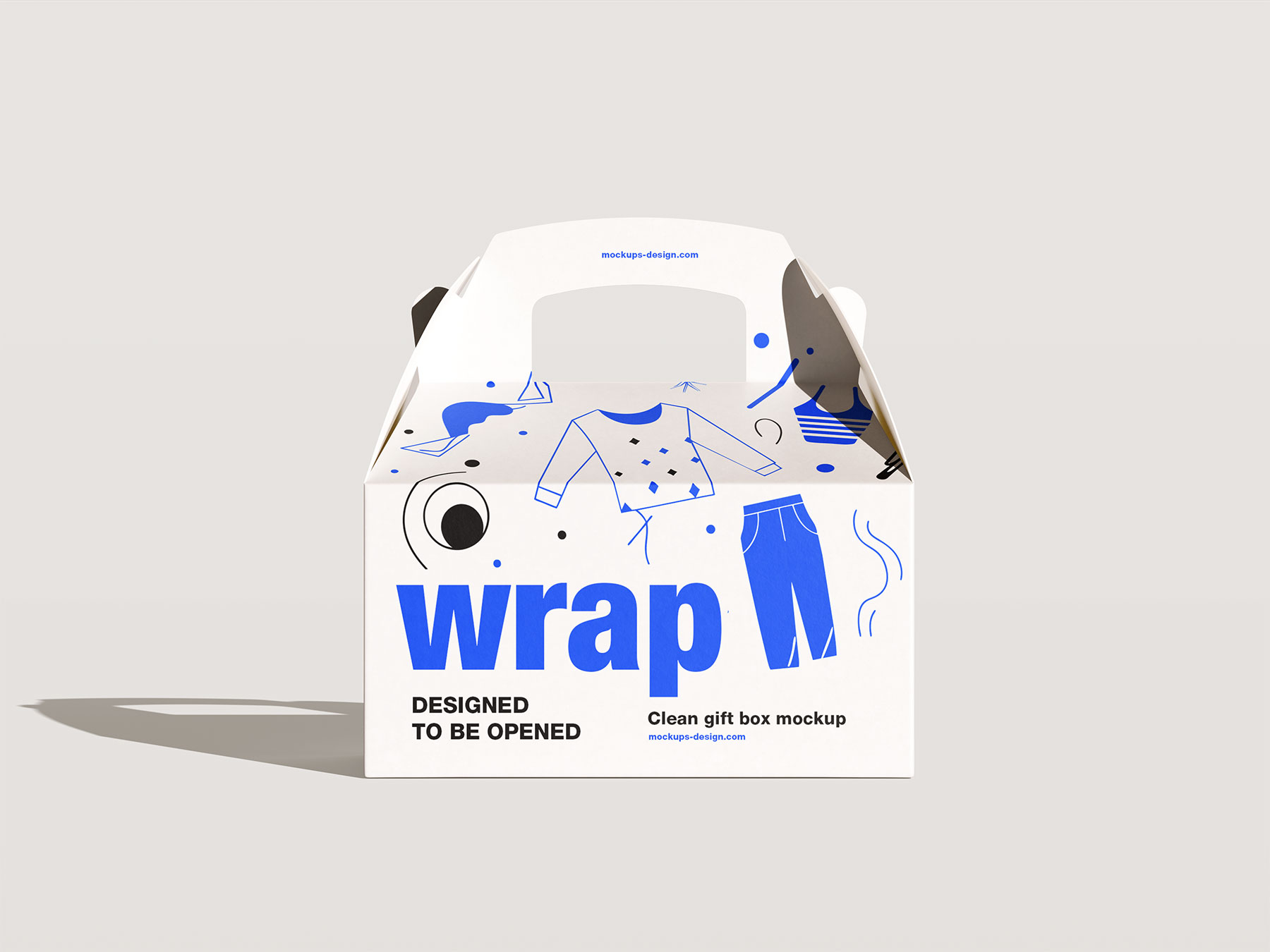 Cardboard Gable Box Free Mockup Set