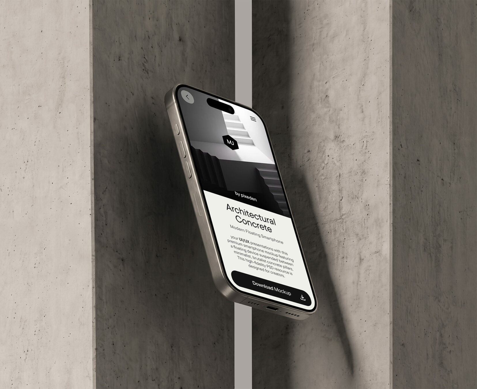 Floating Smartphone Mockup – Free PSD