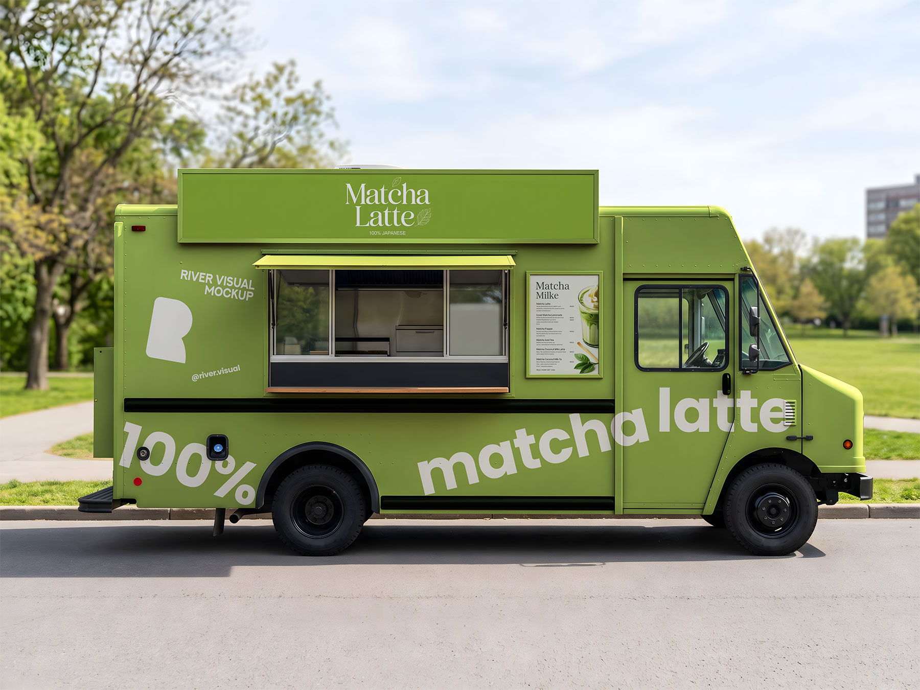 Food Truck Vehicle Mockup (Free Download)