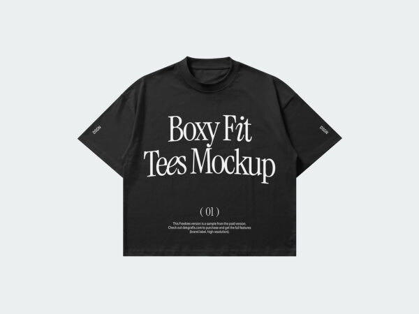 Free Boxy Fit T-Shirt Mockup – Oversized Tee
