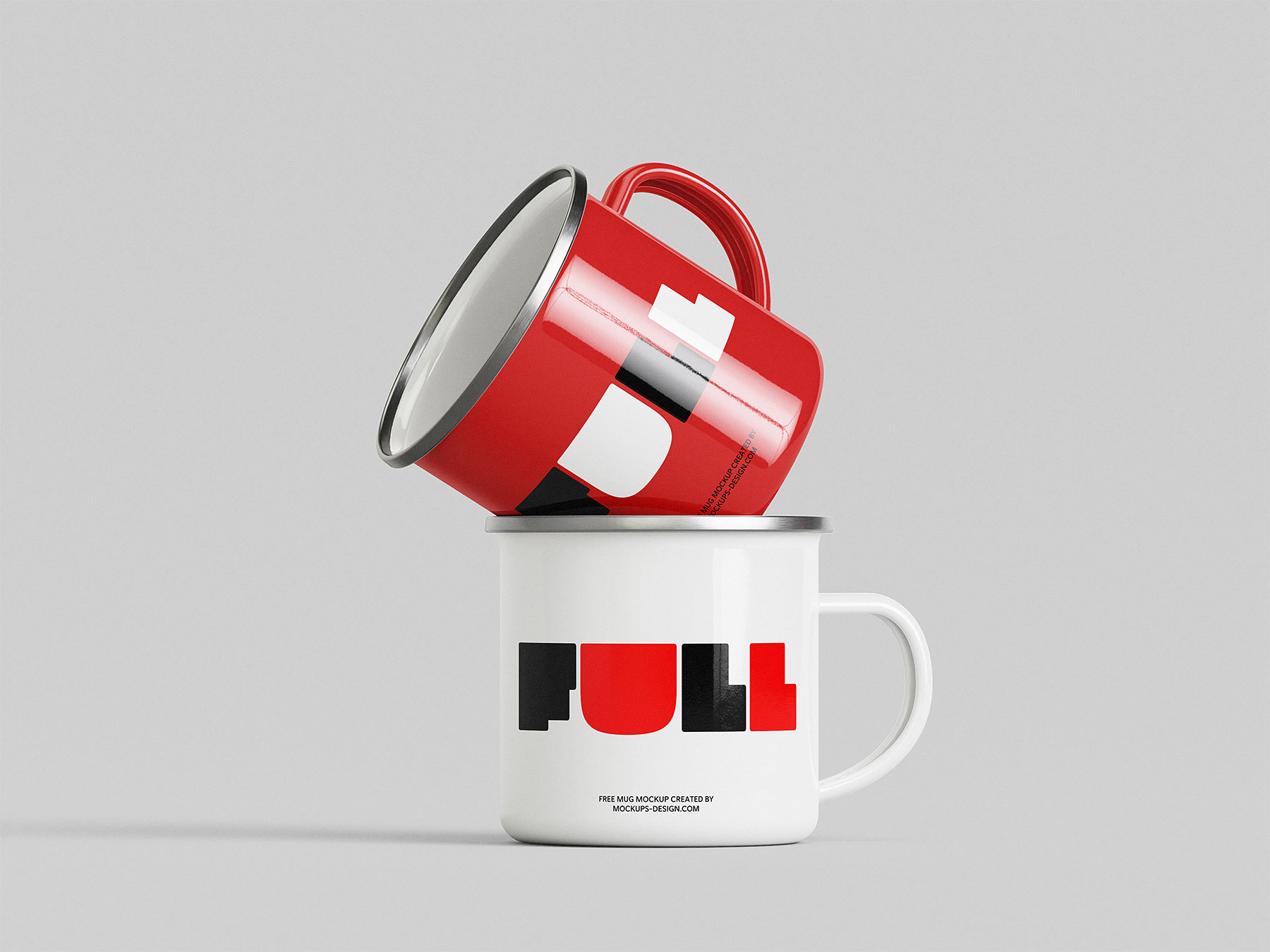 Free Enameled Mug Mockup Set