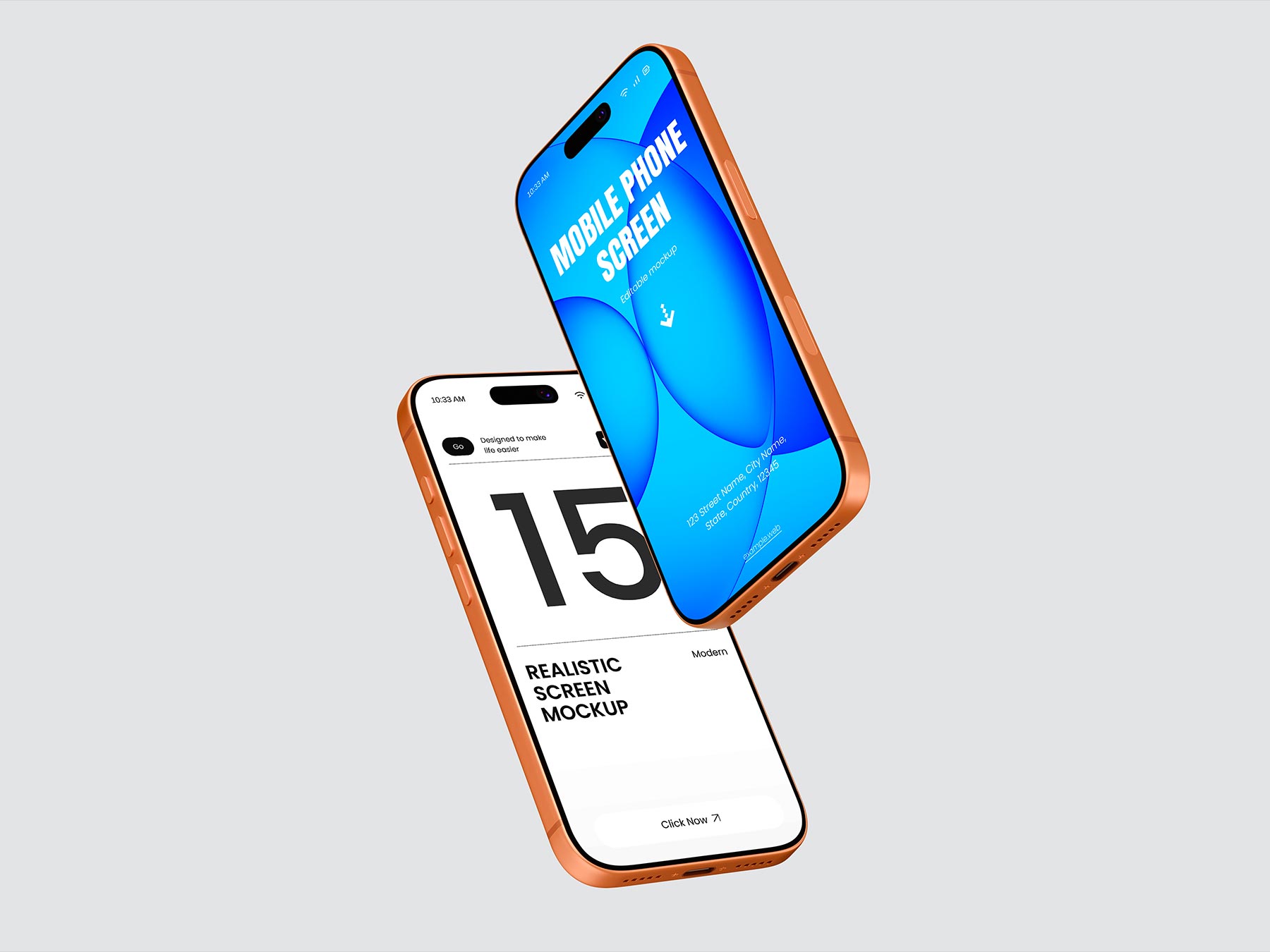 Free Floating IPhone Mockup Dual Screen View Free Floating IPhone Mockup Dual Screen View