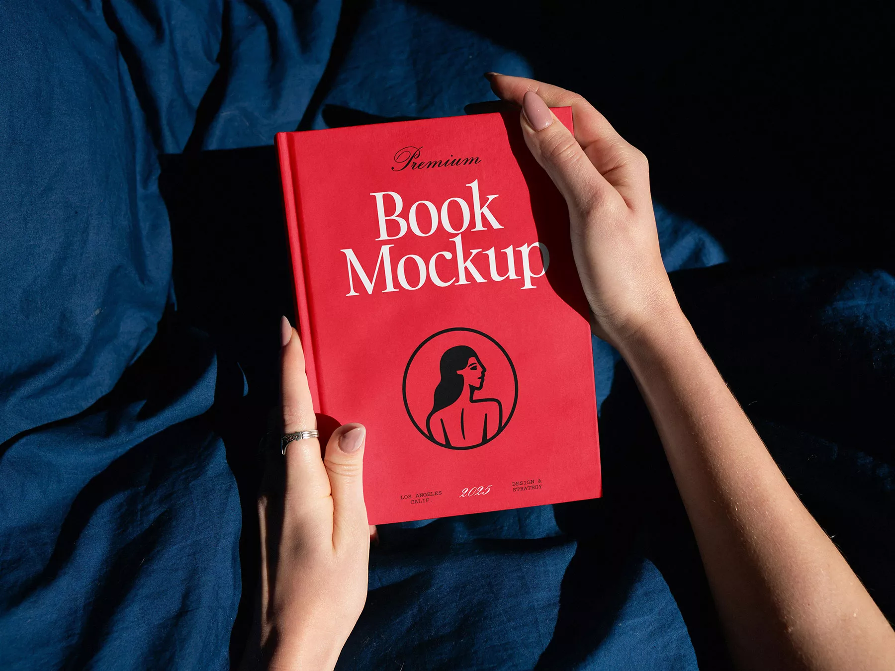 Free Hardcover Book Mockup held in Hands