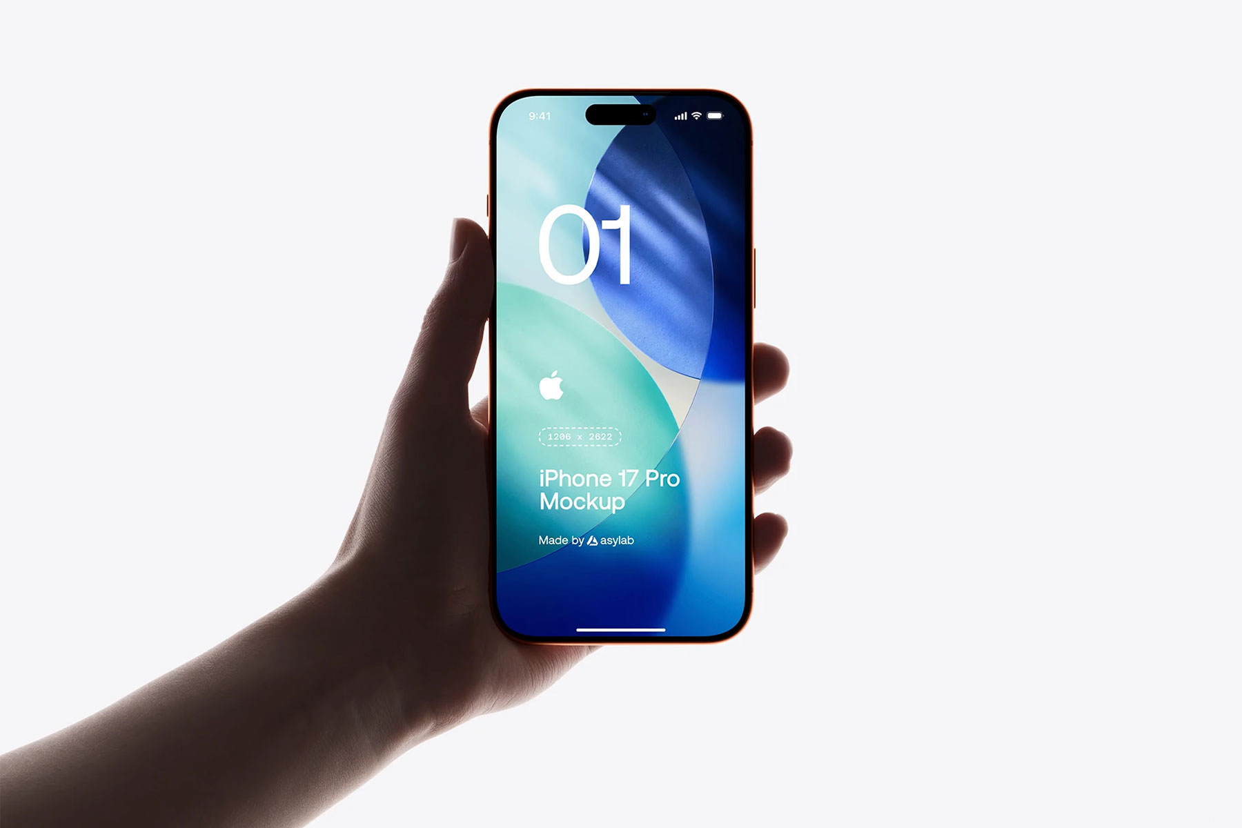 Free iPhone 17 Pro in Hand Mockup (2 PSD)