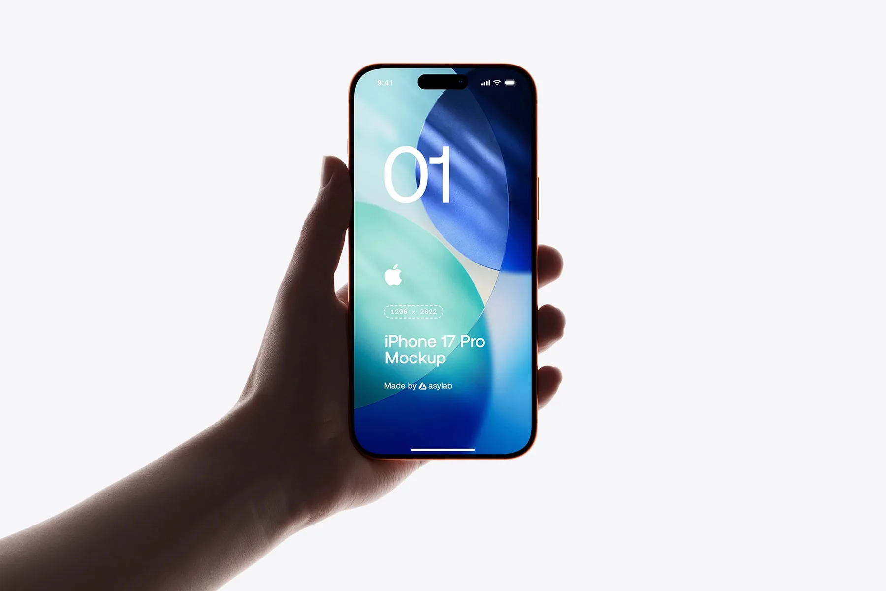 Free iPhone 17 Pro in Hand Mockup (2 PSD)