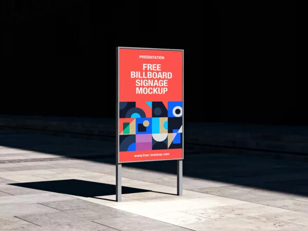 Free Outdoor City Billboard Signage Mockup